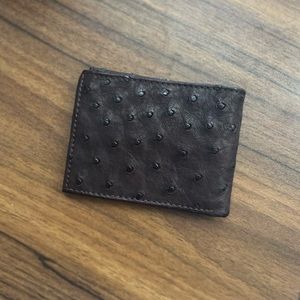 Ostrich Billfold (Wallet) in Chocolate Brown. Discontinued color. NWT